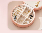 Mini Travel Jewelry Case Small Jewelry Box Portable Jewelry Travel Ogranizer Display Jewelry Storage Case for Rings Earring Necklace Bracelet Gift for Women Girls