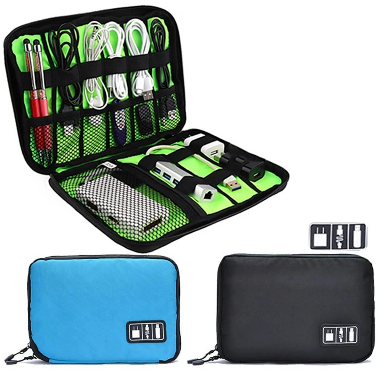 Portable Cable Organizer Bag Travel Digital Electronic Accessories Sto ...