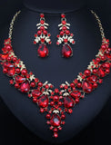 Bridal Jewelry Sets 1 set Crystal Rhinestone Alloy 1 Necklace Earrings Women's Statement Colorful Fancy Flower irregular Jewelry Set For Party Wedding