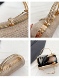 Women's Clutch Evening Bag Wristlet Clutch Bags PU Leather Party Bridal Shower Holiday Rhinestone Chain Large Capacity Waterproof Lightweight