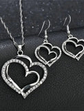 Jewelry Set 3pcs Alloy 1 Necklace Earrings Bracelets Women's Vintage Fashion Geometrical Heart Geometric Jewelry Set For Wedding Party Special Occasion