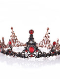 Jeweled Baroque Queen Crown Rhinestone Wedding Crowns and Tiaras for Women