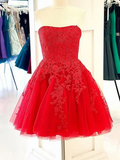 A-line Lace Short Homecoming Dresses