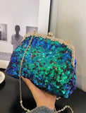 Women's Evening Bag Clutch Bags PU Leather Party Daily Shower Sequin Chain Durable