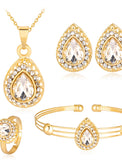 female jewelry set water drop gemstone series necklace earrings ring bracelet four-piece set