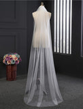 One-tier Wedding Veil Chapel Veils with Solid Tulle