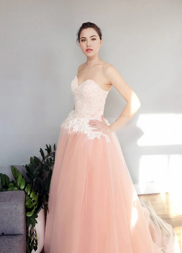 ALine Sweetheart Tulle Skirt Appliques Wedding Dresses BL Dress