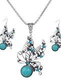 retro turquoise jewelry set earrings necklace set