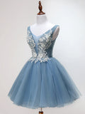 A-line Short Lace Tulle Homecoming Dresses Short Prom Dress