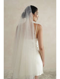 One-tier / Diamond / Rhinestone Decorated Case Wedding Veil Chapel Veils with Crystals / Rhinestones 62.99 in (160cm) Tulle