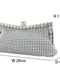 Women's Clutch Evening Bag Polyester Party Bridal Shower Holiday Rhinestone Chain Large Capacity Lightweight Durable