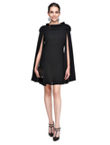 A-Line Little Black Dress Dress Holiday Short / Mini Sleeveless Jewel Neck Chiffon with Pleats