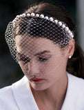 One-tier / Pearls Wedding Veil Blusher Veils / Birdcage Veils with Faux Pearl Tulle