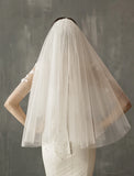 Two-tier Wedding Veil Elbow Veils with Solid Tulle / Drop Veil