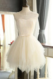 A-line Tulle Simple Homecoming Dresses Cocktail Graduation Dress