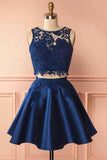 Two Piece Lace Short Prom Dress Homecoming Dresses