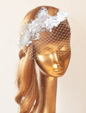 One-tier Flower / Pearls Wedding Veil Blusher Veils / Birdcage Veils with Faux Pearl / Appliques Tulle