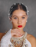 One-tier / Pearls Wedding Veil Blusher Veils / Birdcage Veils with Faux Pearl / Petal Tulle