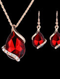 Jewelry Set Drop Earrings For Women's Sapphire Crystal Party Wedding Daily Rose Gold Crystal Rhinestone Pear Cut Solitaire Drop / Pendant Necklace / Necklace / Earrings / Valentine