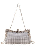 Women's Clutch Evening Bag Polyester Party Bridal Shower Holiday Rhinestone Chain Large Capacity Lightweight Durable