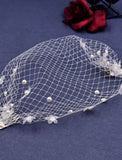 One-tier / Pearls Wedding Veil Blusher Veils / Birdcage Veils with Faux Pearl / Petal Tulle