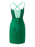 Sheath Short Spaghetti Strap Homecoming Dress