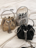 Women's Evening Bag Bucket Bag Clutch Bags for Evening Wedding Party with Crystals Large Capacity