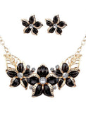 Jewelry Set Necklace / Earrings For Women's Synthetic Diamond Party Wedding Casual Alloy Flower Gold