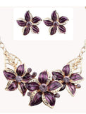 Jewelry Set Necklace / Earrings For Women's Synthetic Diamond Party Wedding Casual Alloy Flower Gold