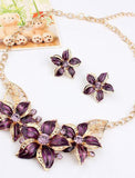 Jewelry Set Necklace / Earrings For Women's Synthetic Diamond Party Wedding Casual Alloy Flower Gold