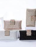 Women's Clutch Bags for Evening Bridal Wedding Party with Crystals Chain in Solid Color