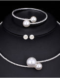 Bridal Jewelry Sets 1 set Imitation Pearl Rhinestone 1 Bracelet Earrings Necklace Women's Stylish Elegant Tennis Chain Jewelry Set For Wedding Party Evening Wedding Guest