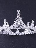 Jeweled Baroque Queen Crown Rhinestone Wedding Crowns and Tiaras for Women