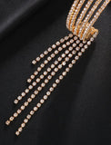 Women's Tennis Bracelet Tassel Fringe Precious Rhinestone Bracelet Jewelry Gold For Gift Engagement