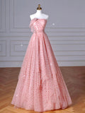 A-Line Tulle Long Prom Dress