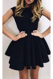 A-line Simple Open Back Homecoming Dresses Short Prom Dresses