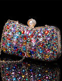 Women's Girls' Clutch Clutch Bags Alloy 2 Pieces Purse Set Party / Evening Bridal Shower Wedding Party Glitter Crystals Solid Color Geometric Rhinestone