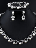 Bridal Jewelry Sets Two-piece Suit Imitation Diamond 1 Necklace Earrings Women's Elegant Luxury Briolette Drop Love Jewelry Set For Wedding Party Evening Gift