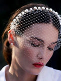 One-tier / Pearls Wedding Veil Blusher Veils / Birdcage Veils with Faux Pearl Tulle