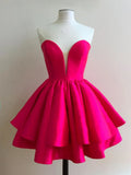 A-line Sweetheart Neck Short Strapless Homecoming Dress Short Prom Dress