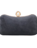 Women's Clutch Evening Bag  Corduroy Party Bridal Shower Holiday Crystals Chain Large Capacity Lightweight