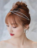 Crown Tiaras Headpiece Imitation Pearl Rhinestone Wedding Evening Headpieces With Rhinestone Imitation Pearl Headpiece Headwear