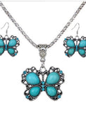 retro turquoise jewelry set earrings necklace set