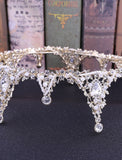 Jeweled Baroque Queen Crown Rhinestone Wedding Crowns and Tiaras for Women