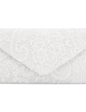 Women's Clutch Bags Polyester for Evening Bridal Wedding Party with Lace Chain Plain