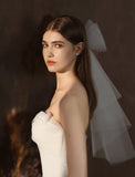 Two-tier Wedding Veil Elbow Veils with Pure Color Tulle