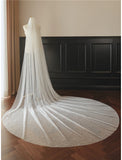 One-tier Wedding Veil Cathedral Veils with Faux Pearl 118.11 in (300cm) Tulle