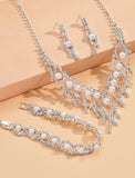 Bridal Jewelry Sets 1 set Imitation Pearl 1 Necklace 1 Bracelet Earrings Women's Elegant European Tassel Fringe Jewelry Set For Wedding Anniversary Party Evening