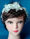 One-tier Flower / Pearls Wedding Veil Blusher Veils / Birdcage Veils with Faux Pearl / Appliques Tulle