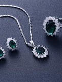 1 set Stud Earrings Pendant Necklace For Women's Party Holiday Rhinestone Glass Alloy / Band Ring